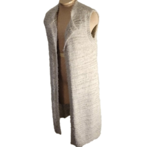 WOMENS ABSOLUTELY FAMOUS EXTRA LONG SLEEVELESS OPEN SWEATER-SEXY AND STYLISH!